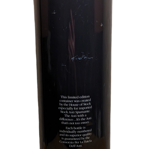 Vintage Black Imported Stock Asti Spumante Collectible Tall Metal Tin Container - Picture 11 of 11
